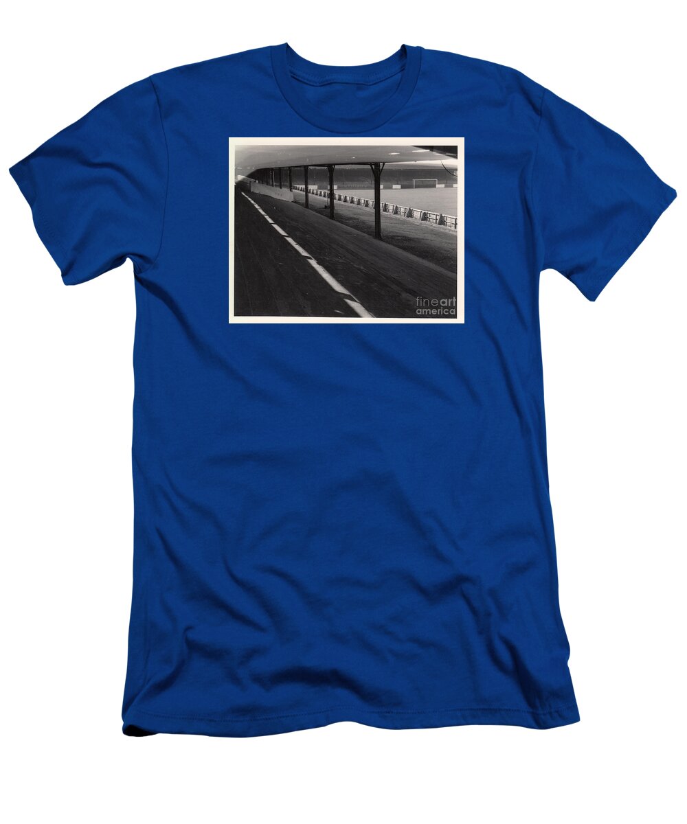  T-Shirt featuring the photograph Southport FC - Haig Avenue - Scarisbrick End 1 - BW - Early 60s by Legendary Football Grounds