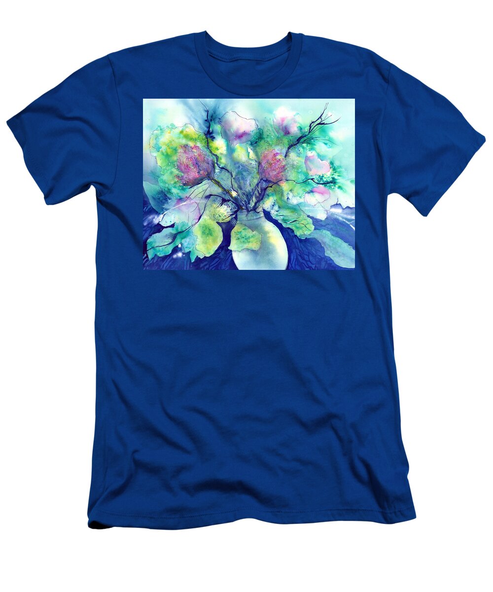 Beautiful Spring Flowers T-Shirt featuring the painting Spring is in the Air - Flower Bouquet by Sabina Von Arx