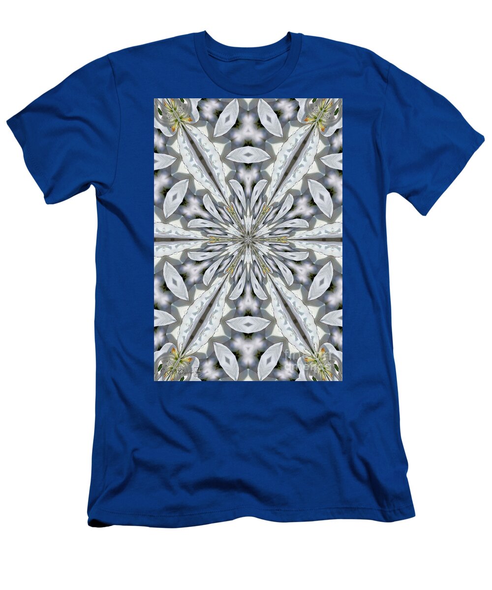 Mccombie T-Shirt featuring the painting Spring Pink Kaleidoscope by J McCombie