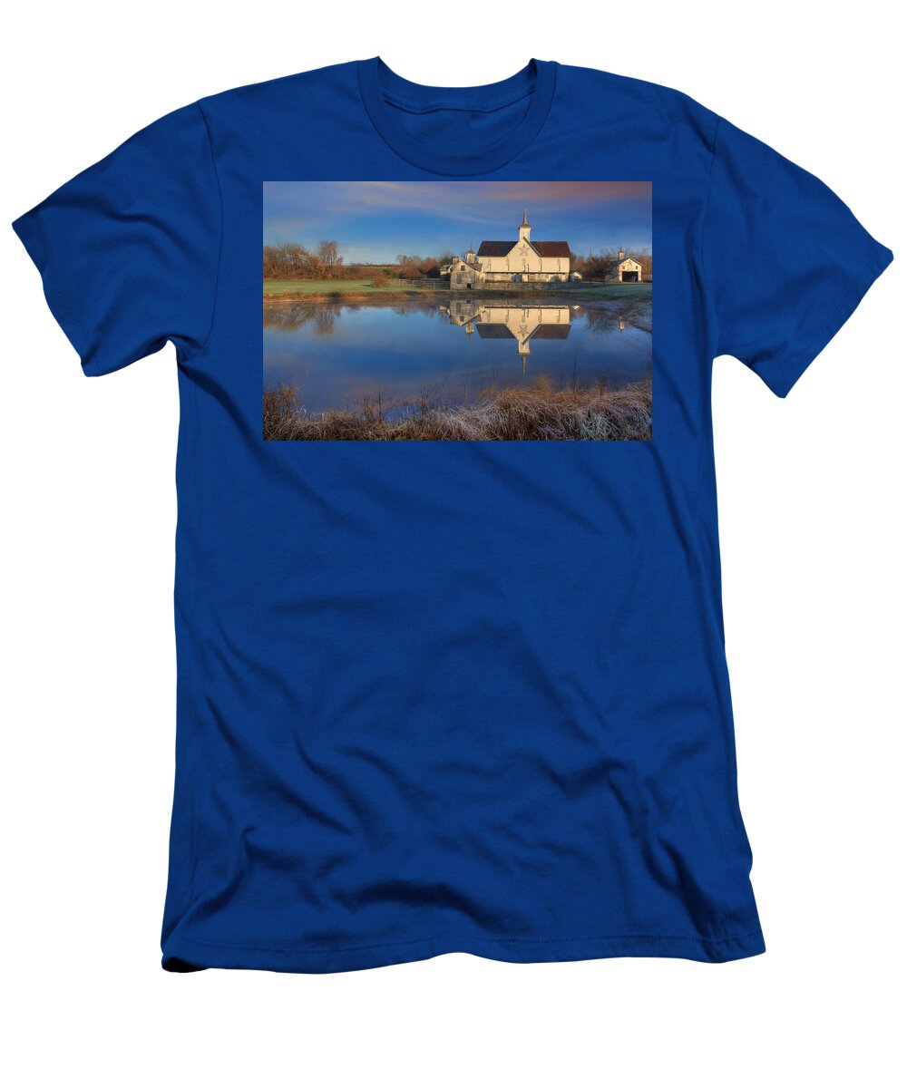 Star T-Shirt featuring the photograph Star Barn Sunrise by Lori Deiter