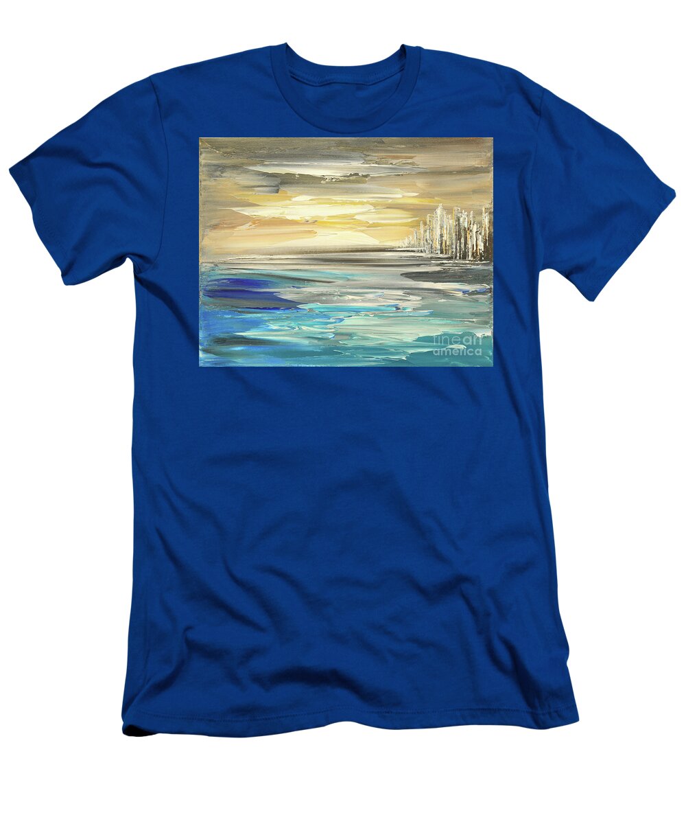 Ocean T-Shirt featuring the painting Star Born by Tatiana Iliina