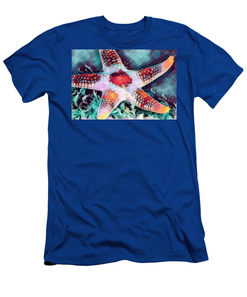 Florida T-Shirt featuring the photograph Starfish in Bright Colors by Debra and Dave Vanderlaan