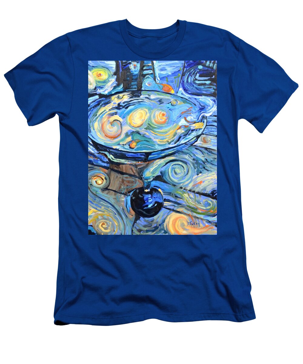 Van Gogh T-Shirt featuring the painting Starry Starry Martini by Donna Tuten