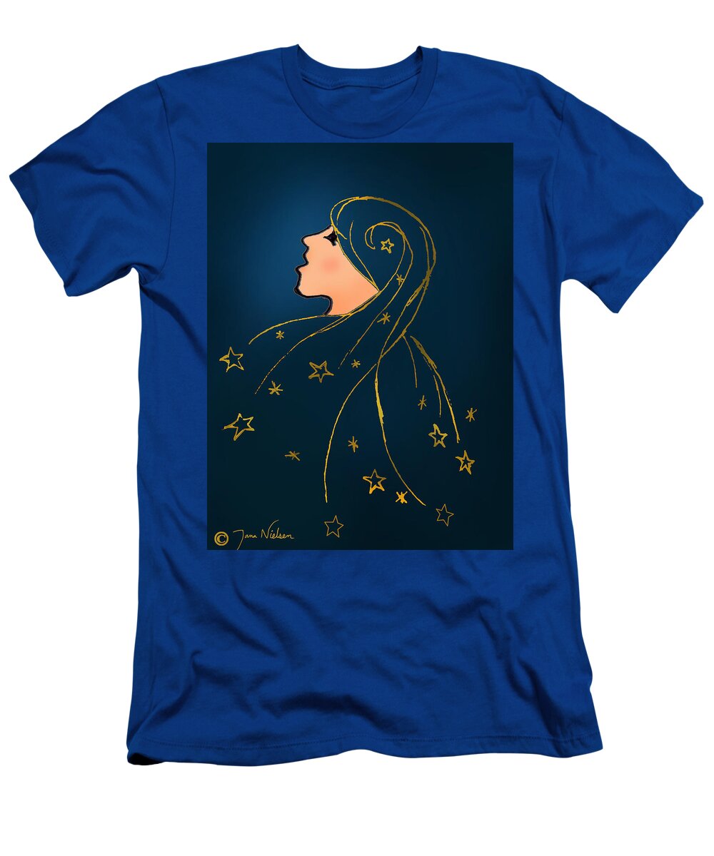 Girl T-Shirt featuring the photograph Stars in Her Hair by Jana Nielsen