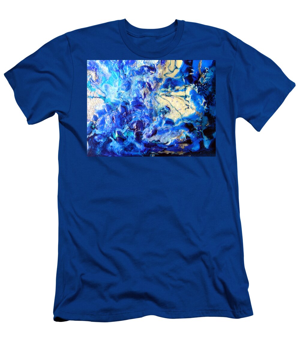 Tides T-Shirt featuring the painting Stellar Blue Tides by Dawn Hough Sebaugh