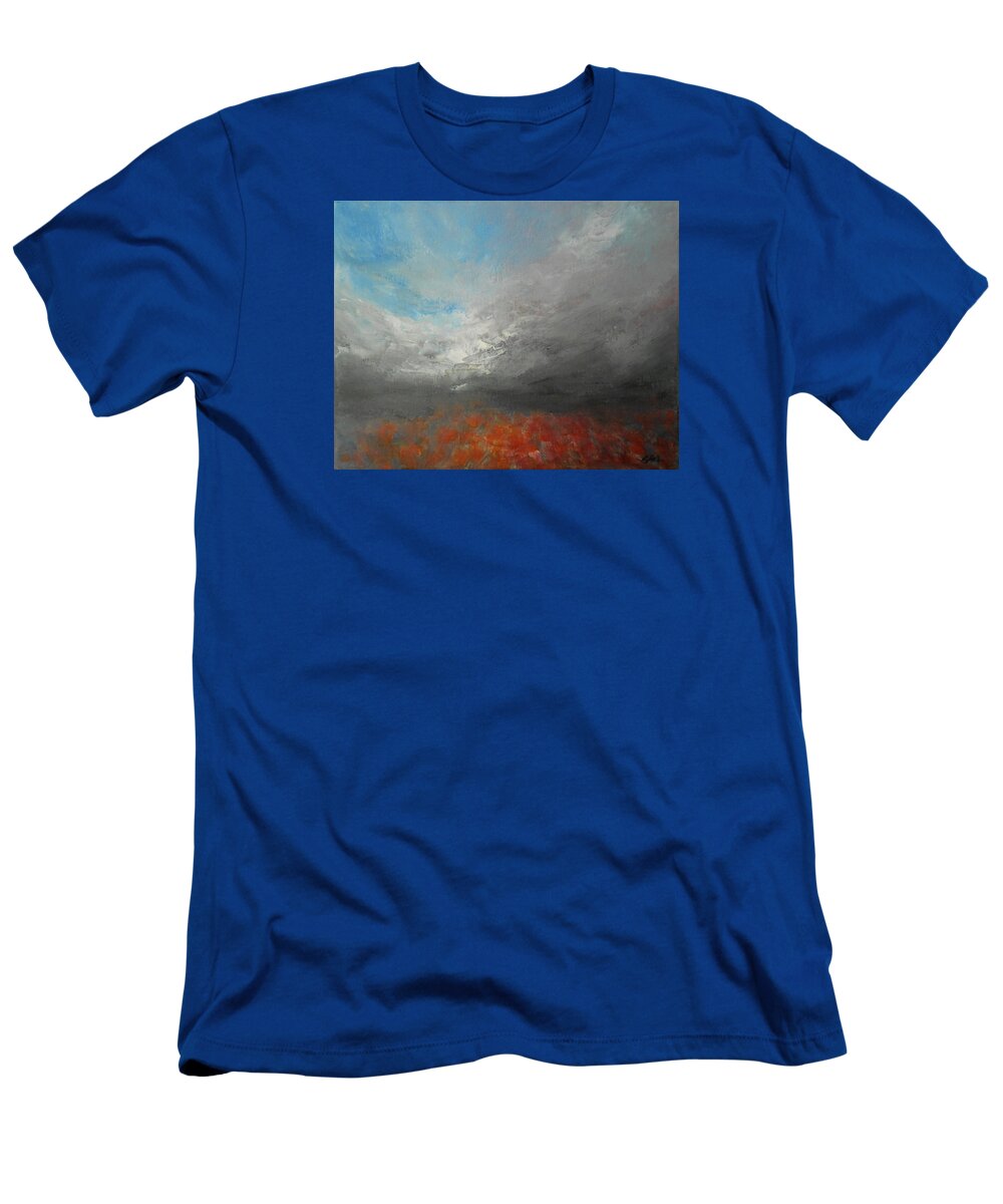 Cloudscape T-Shirt featuring the painting Storm Clouds by Jane See