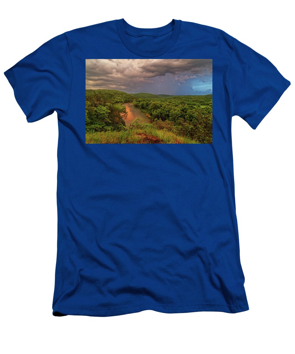 Storm T-Shirt featuring the photograph Storm over the Current River by Robert Charity