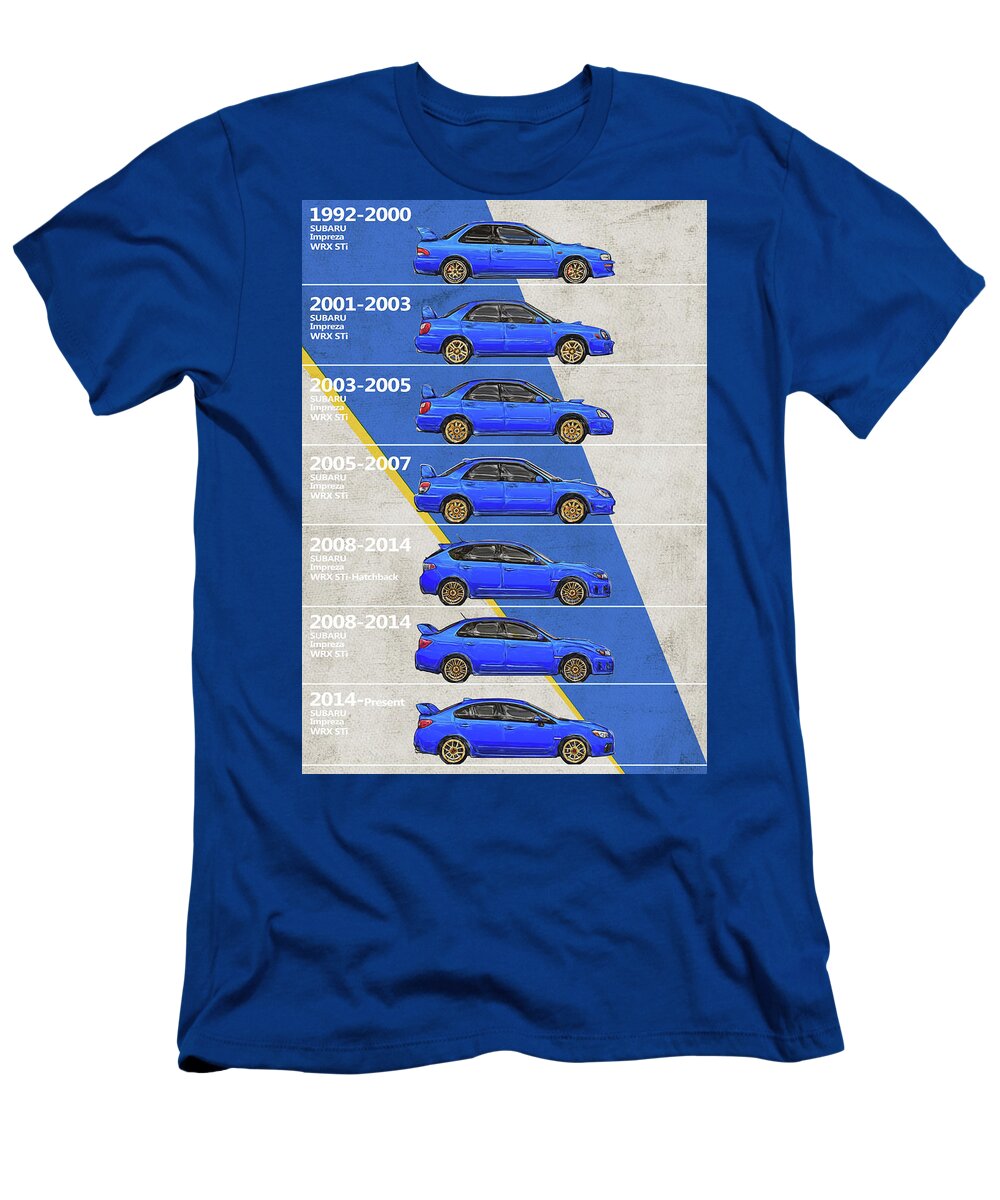 øre bur trojansk hest Subaru WRX Impreza - History - Timeline - Generations T-Shirt by Yurdaer  Bes - Fine Art America