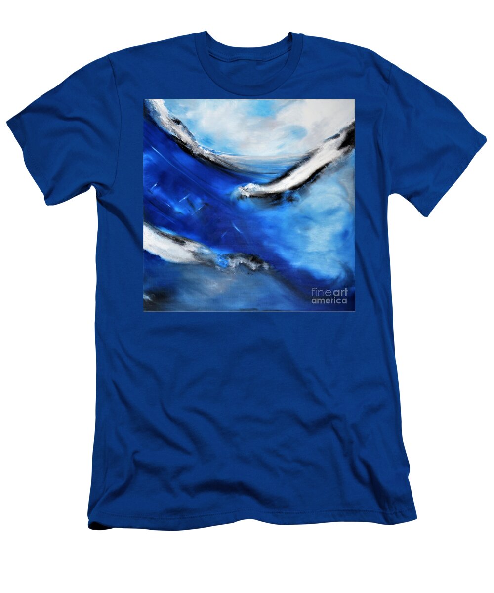 Sky T-Shirt featuring the painting Submersion by Tracey Lee Cassin