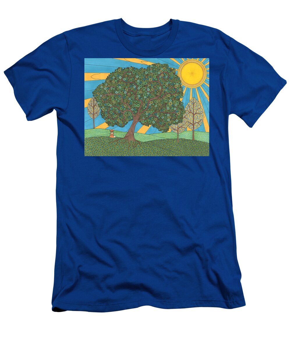 Summer T-Shirt featuring the drawing Summertime by Pamela Schiermeyer