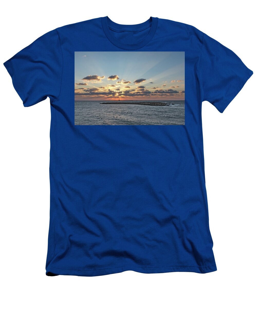 Landscape T-Shirt featuring the photograph Sun Rays West of Gallipoli by Allan Van Gasbeck