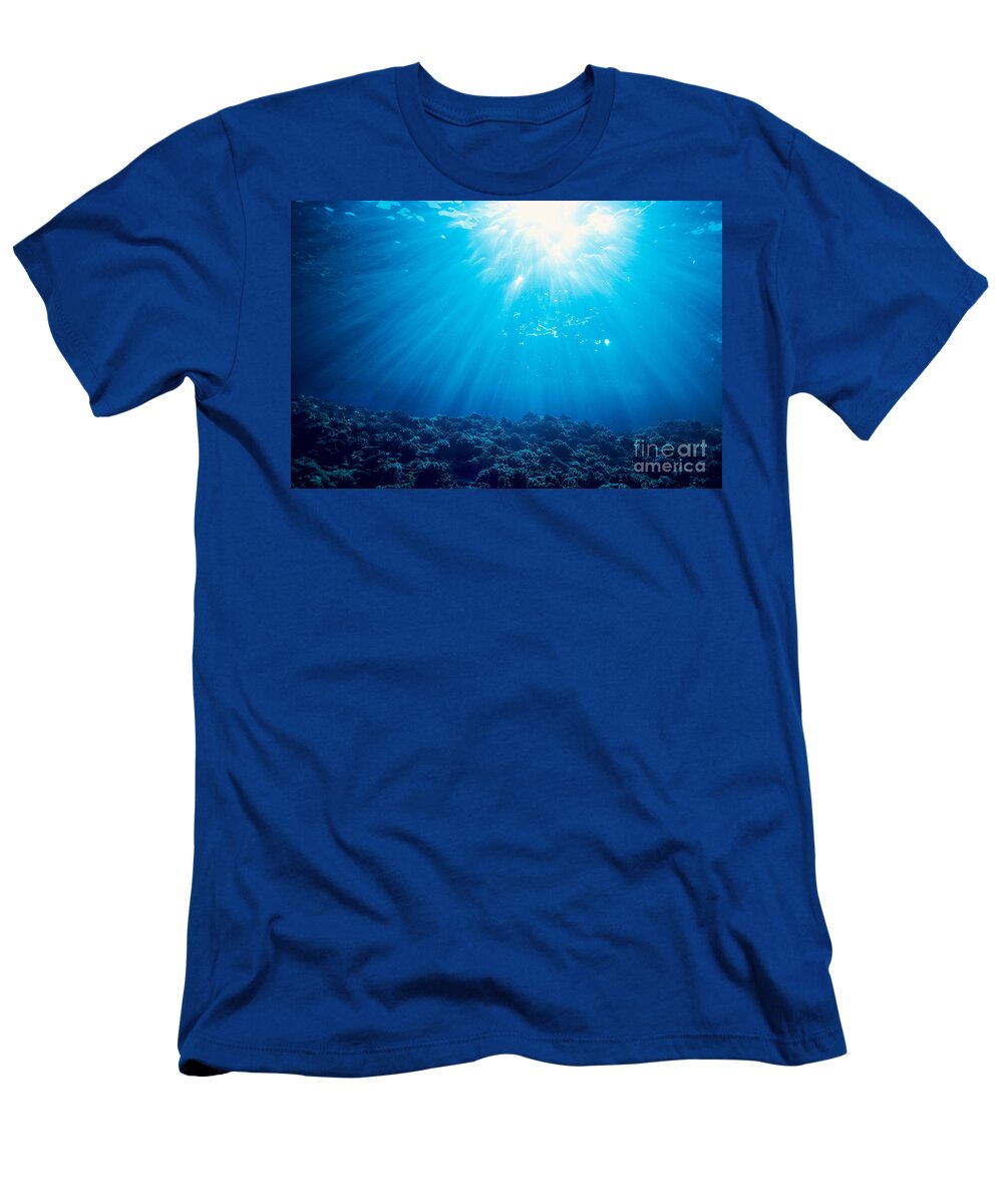 Aqua T-Shirt featuring the photograph Sunburst Over Shallow Ree by Dave Fleetham - Printscapes