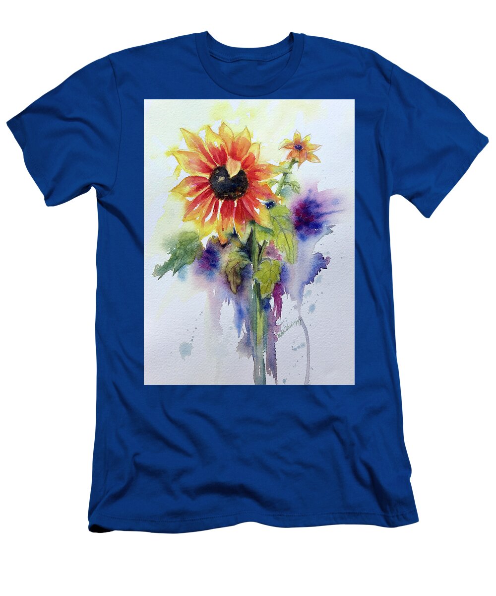 Sunflowers T-Shirt featuring the painting Sunflowers by Hilda Vandergriff