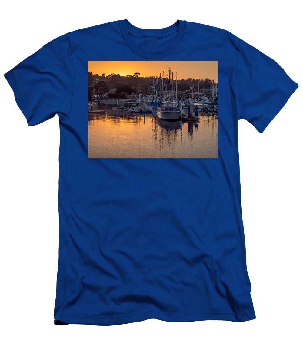 Monterey T-Shirt featuring the photograph Sunset at the Marina by Derek Dean