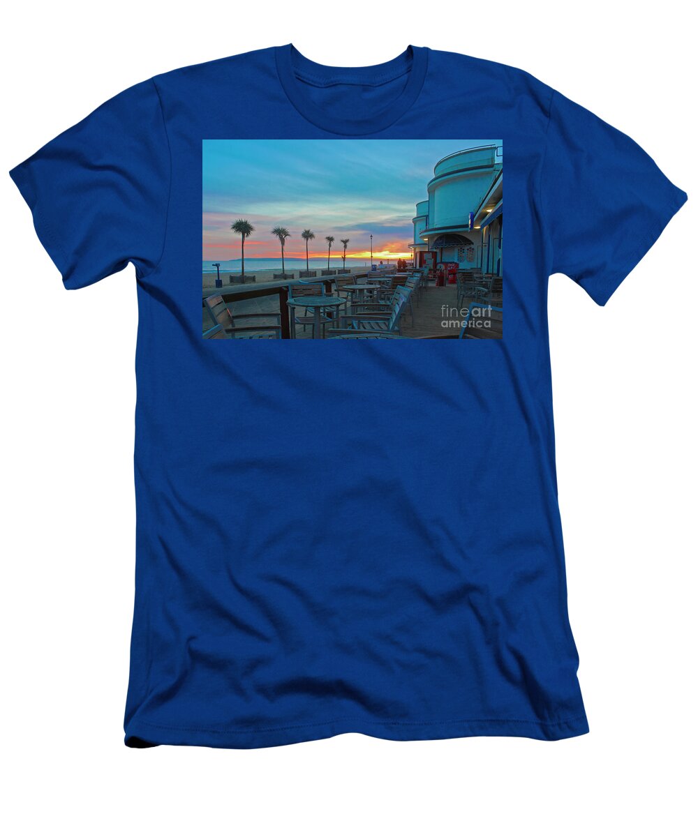 Palm Trees T-Shirt featuring the photograph Sunset in Bournemouth by Terri Waters