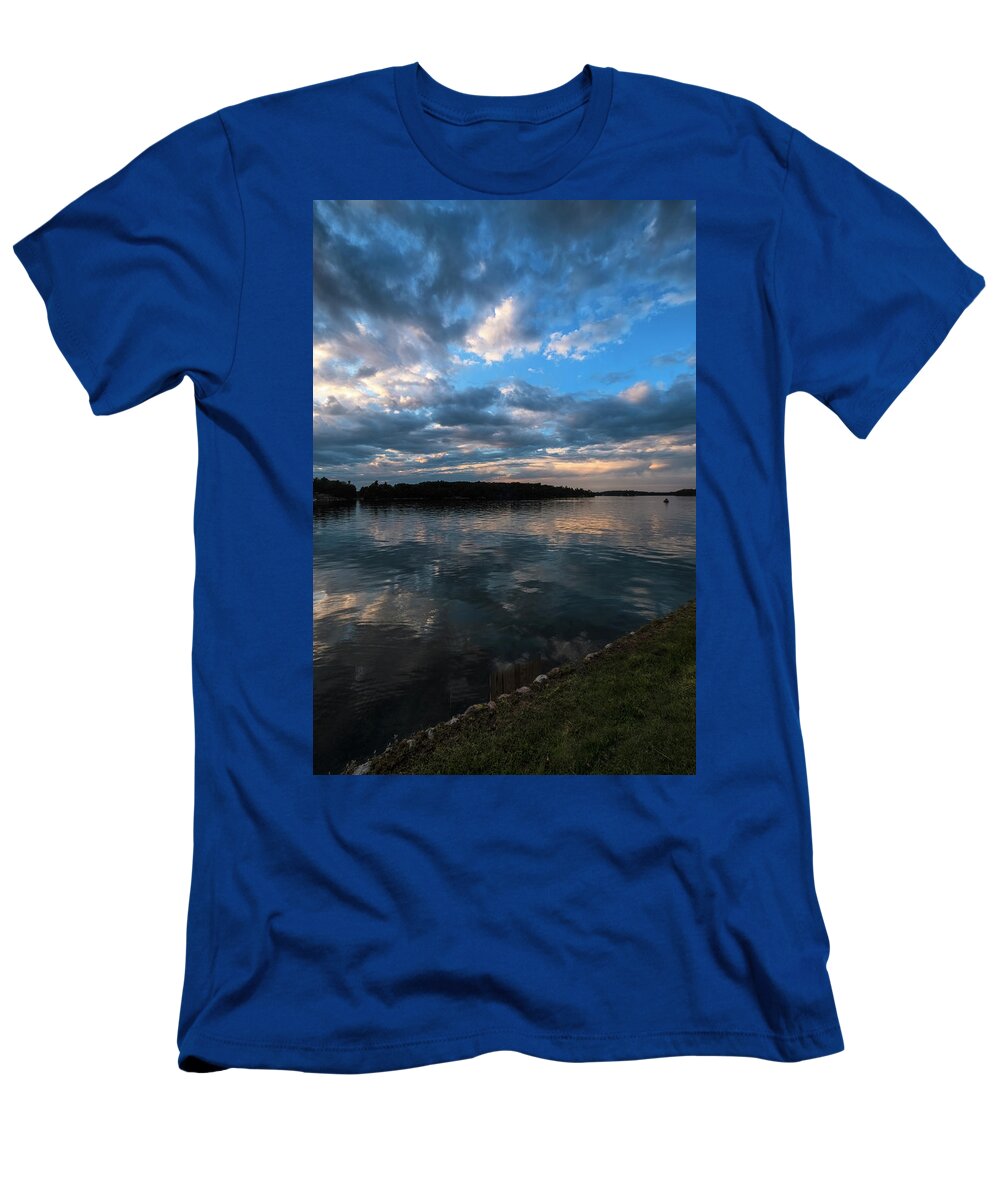 St Lawrence Seaway T-Shirt featuring the photograph Sunset On The River by Tom Singleton