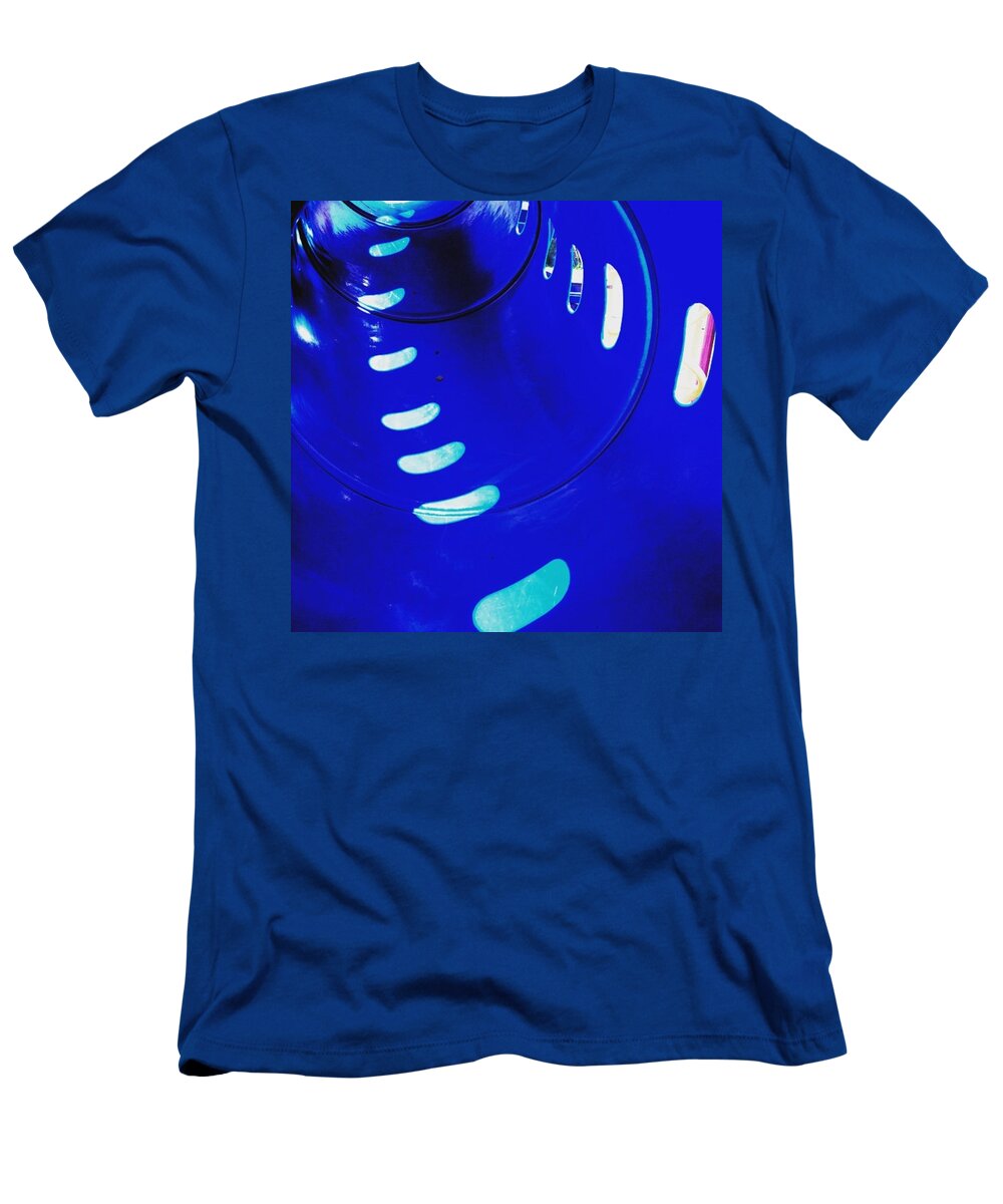 Blue T-Shirt featuring the photograph Sunspots. #playground #pattern #blue by Ginger Oppenheimer