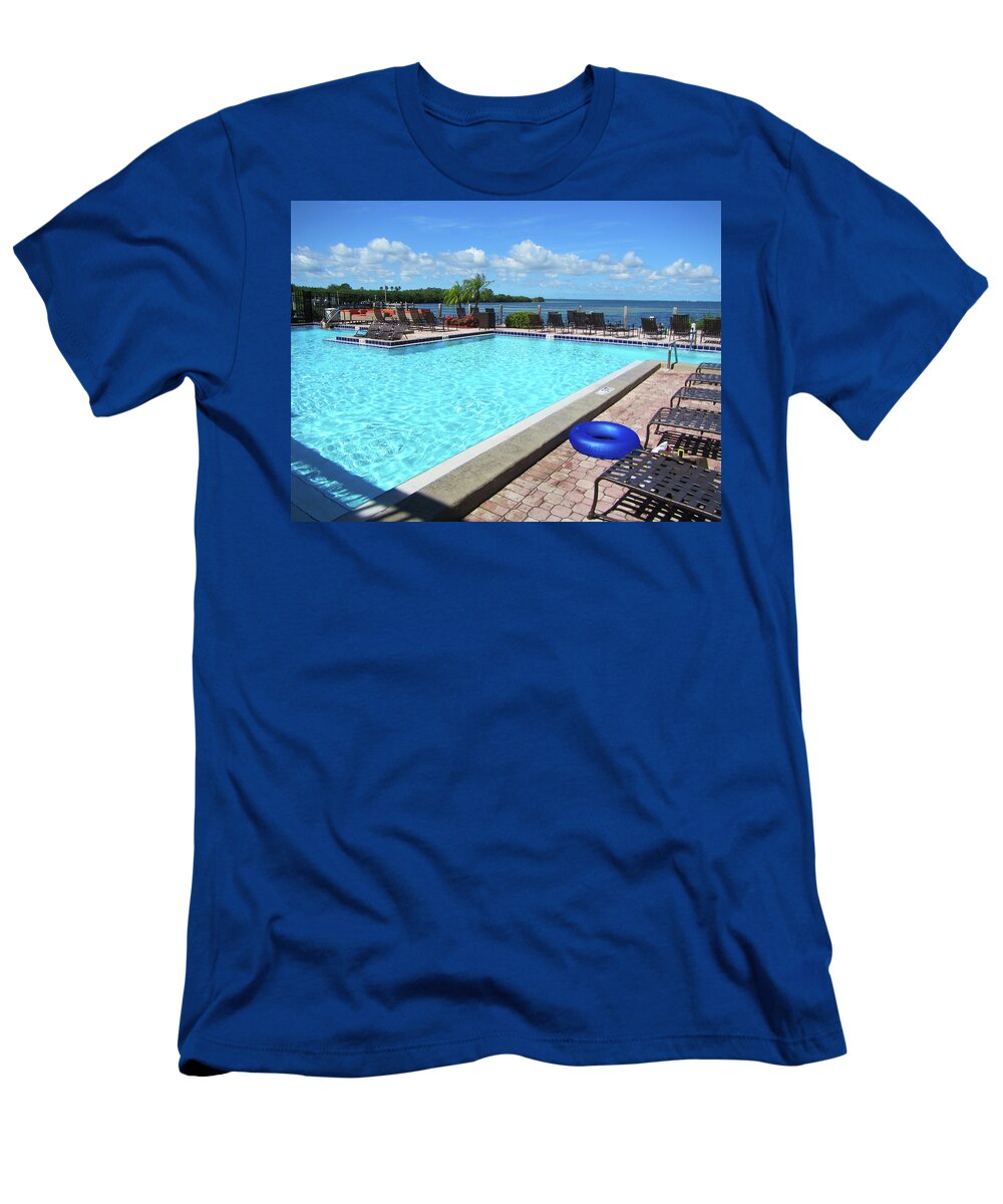Swimming T-Shirt featuring the photograph Swimming Pool and Ocean by Marilyn Hunt