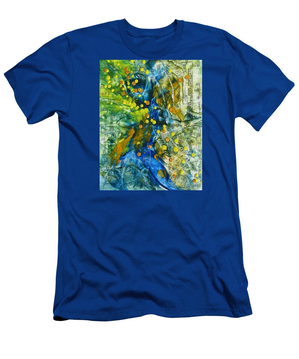Spring T-Shirt featuring the painting Symphony for Spring by Louise Adams