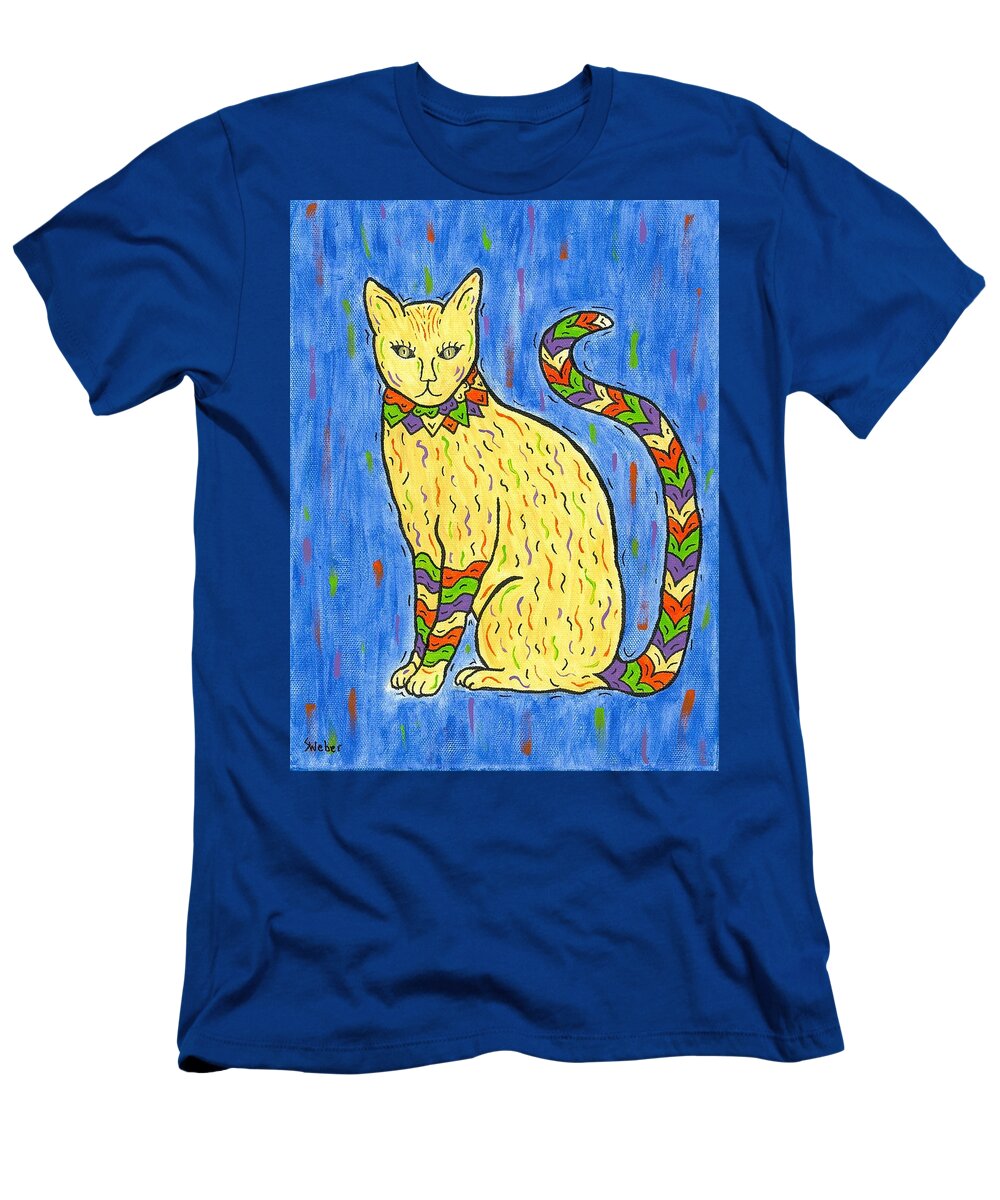 Cat T-Shirt featuring the painting Tabby Kat by Susie WEBER