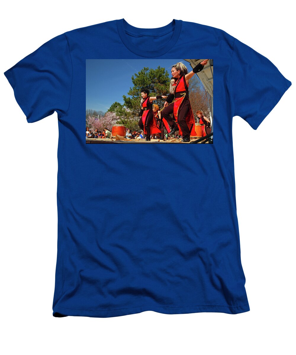 Japanese T-Shirt featuring the photograph Taiko Demonstration by James Kirkikis