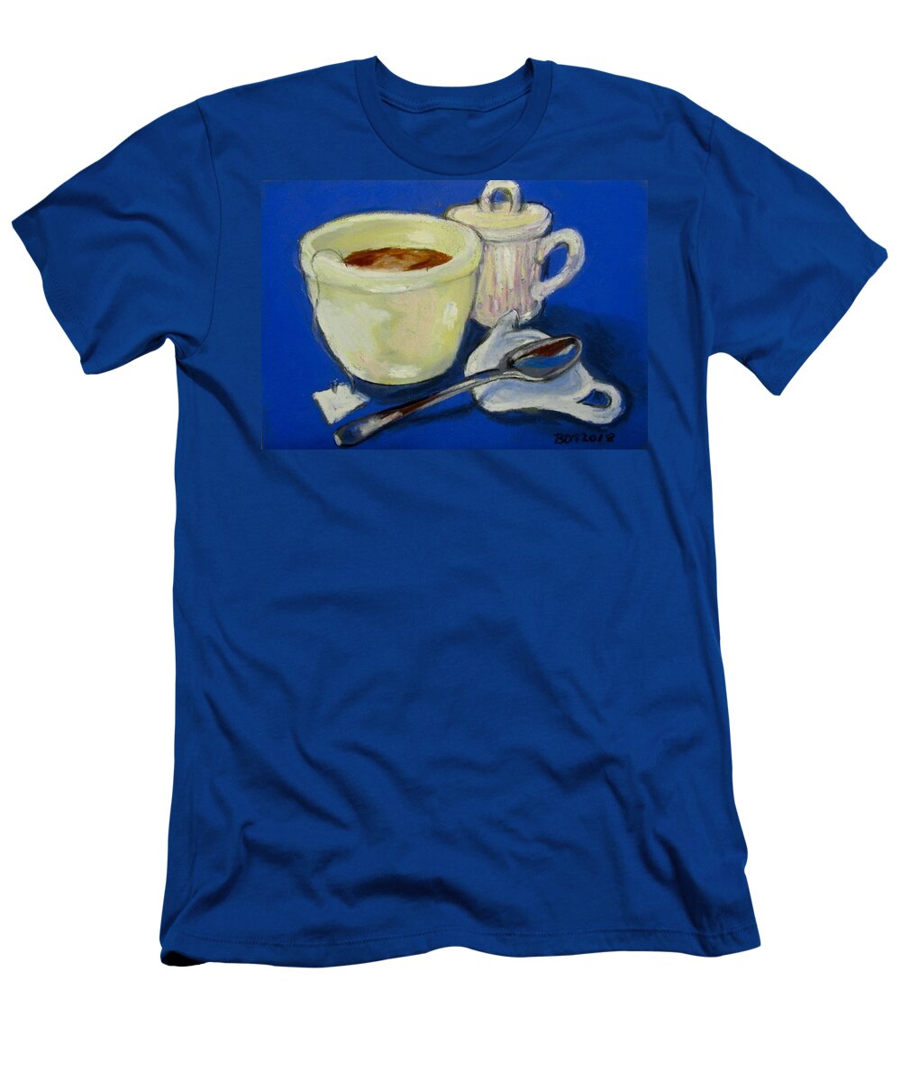 A Nice Warm Cup-a On A Cold Winter Day. Soothing Me Over My Cold. T-Shirt featuring the pastel Tea for Me by Barbara O'Toole