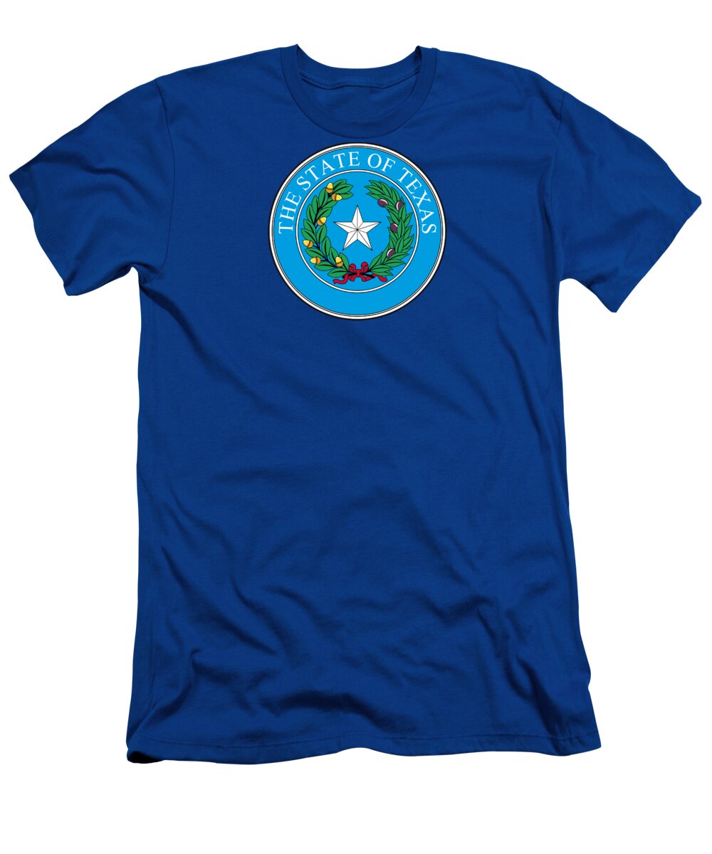 Texas T-Shirt featuring the digital art Texas State Seal by Movie Poster Prints