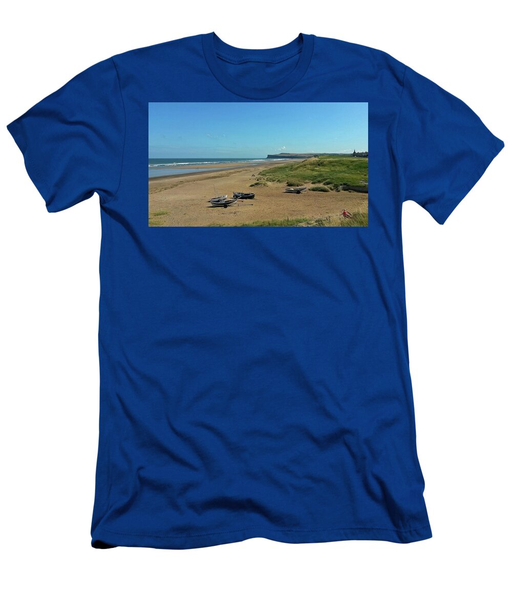 Marske By The Sea T-Shirt featuring the photograph The Beach at Marske by the Sea by Jeff Townsend