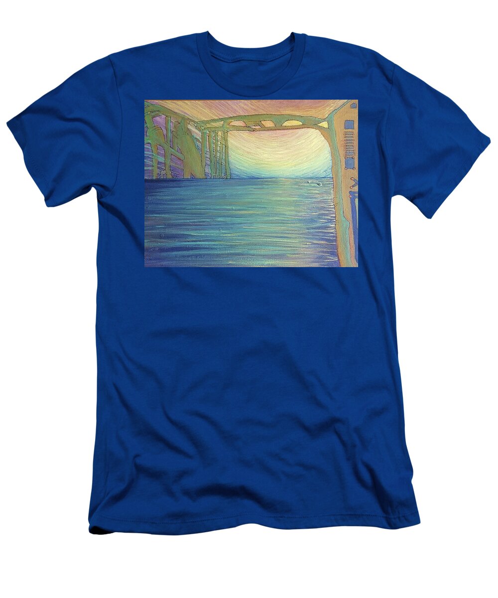 #abstractpaintings #acrylicart #acrylicabstracts #coolart #originalart #colorfulart #abstractartforsale #camvasartprints #originalartforsale #abstractartpaintings T-Shirt featuring the painting The calm before the storm by Cynthia Silverman