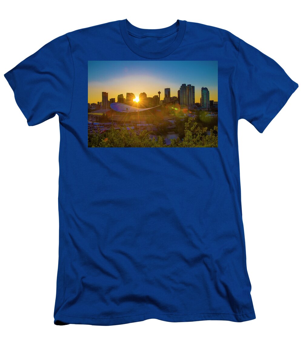 Calgary T-Shirt featuring the photograph The City of Calgary by Bill Cubitt