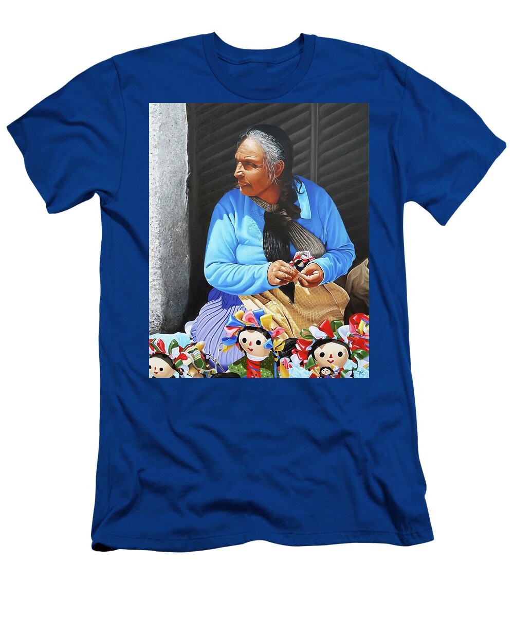 Doll Maker T-Shirt featuring the painting The Doll Maker From Cabo by Vic Ritchey