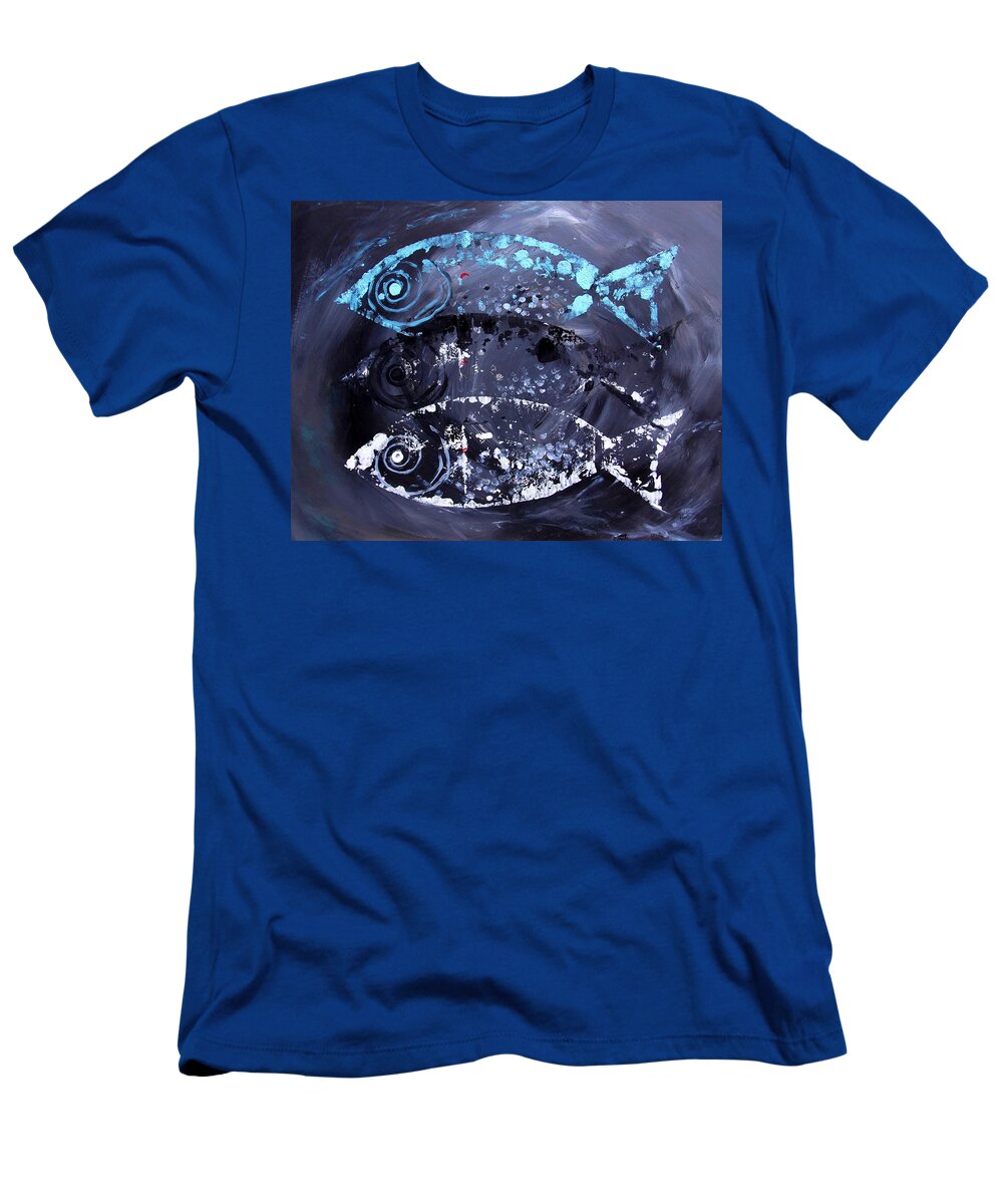Fish T-Shirt featuring the painting The End of This is Near by J Vincent Scarpace