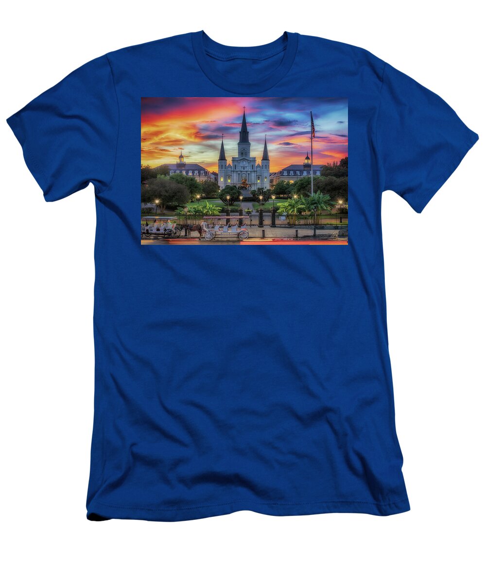 Saint Louis Cathedral T-Shirt featuring the photograph The Heart of Old New Orleans by Susan Rissi Tregoning