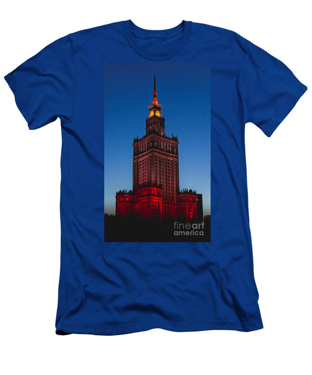 Palace T-Shirt featuring the photograph The Palace of Culture and Science by Iryna Liveoak