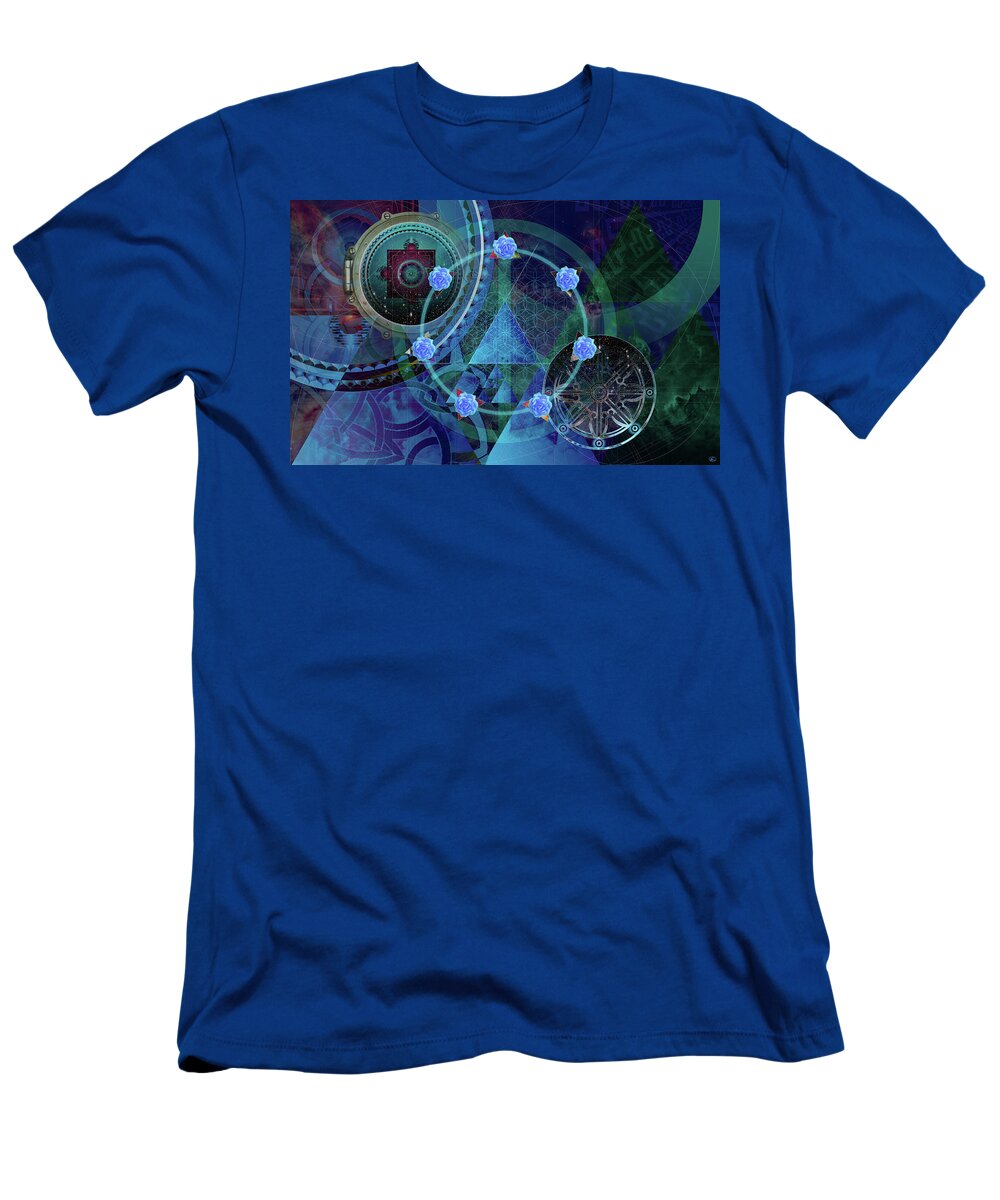 Sacred Geometry T-Shirt featuring the digital art The Prism of Time by Kenneth Armand Johnson