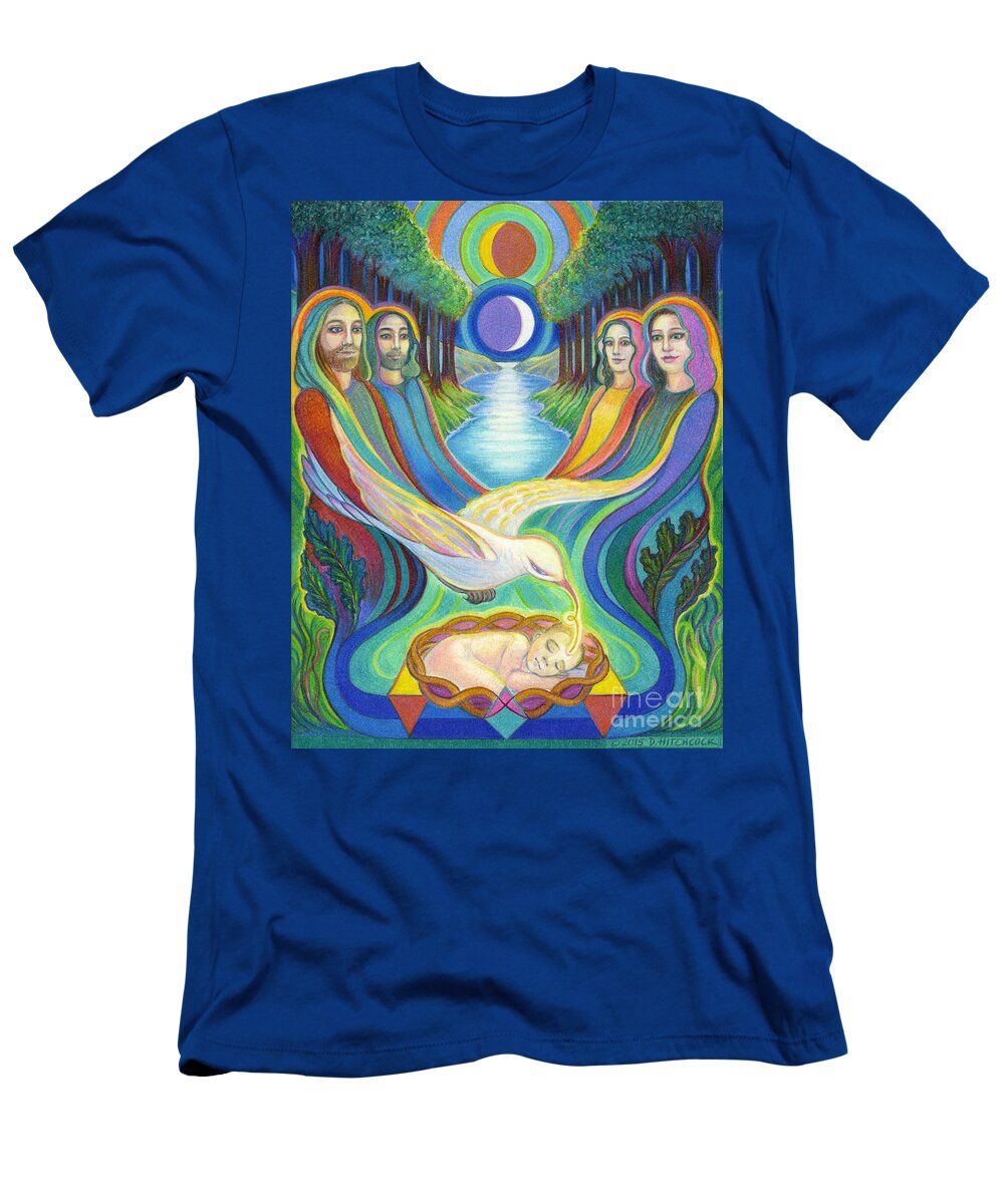 Spiritual T-Shirt featuring the drawing The Prophecy by Debra Hitchcock