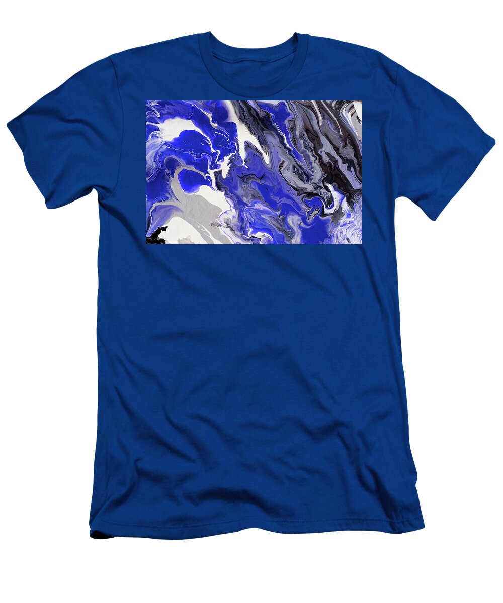 Jenny Rainbow Fine Art Photography T-Shirt featuring the photograph The Rivers Of Babylon Fragment. Abstract Fluid Acrylic Painting by Jenny Rainbow