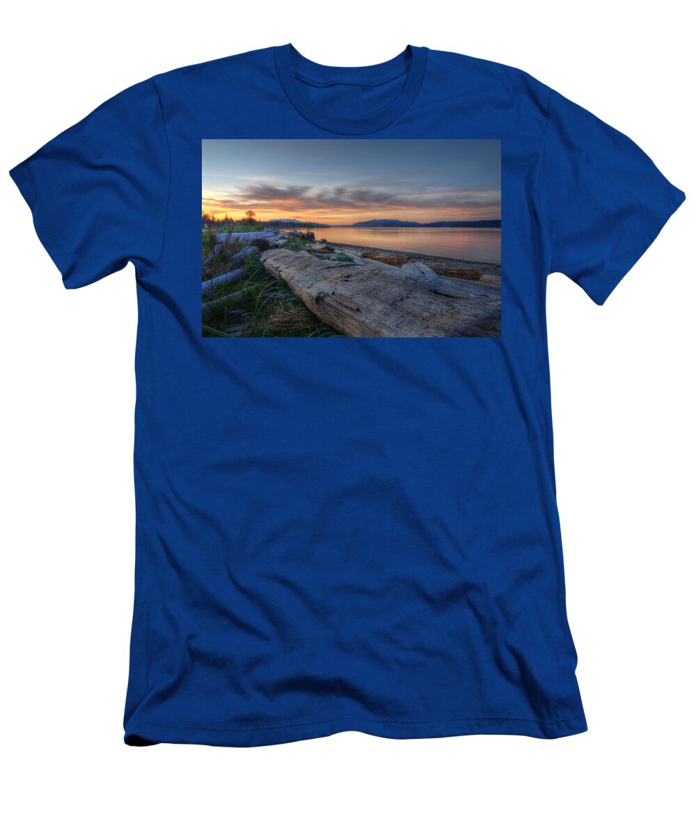 The Spit T-Shirt featuring the photograph Ocean Sunset by Kathy Paynter