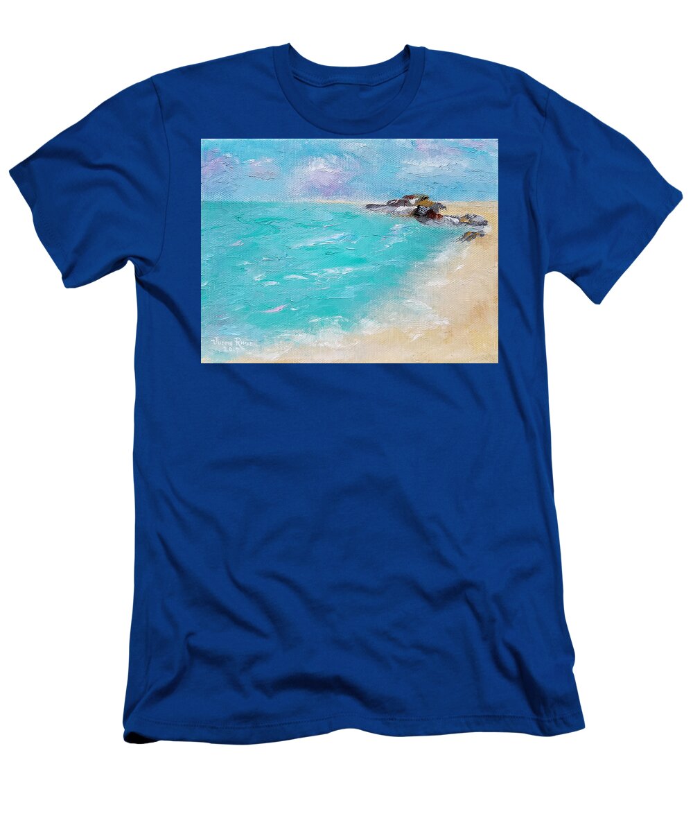 Beach T-Shirt featuring the painting To the Rocks by Judith Rhue