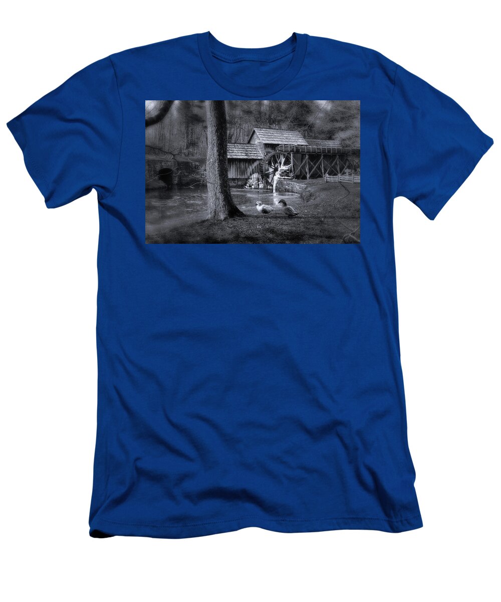 Mill T-Shirt featuring the photograph Too Cold for the Ducks by Steve Hurt