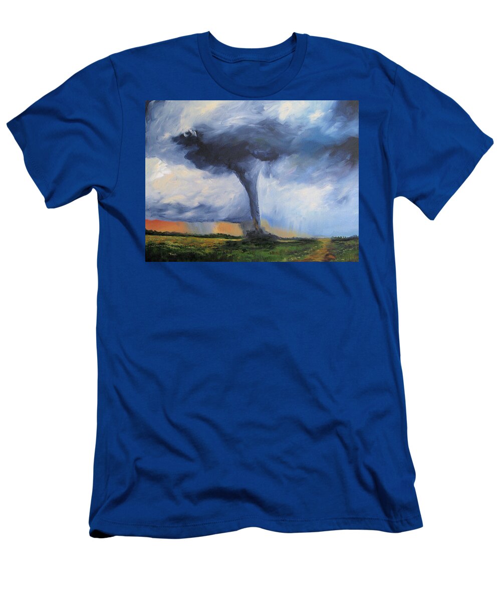 Tornado T-Shirt featuring the painting Tornado by Torrie Smiley