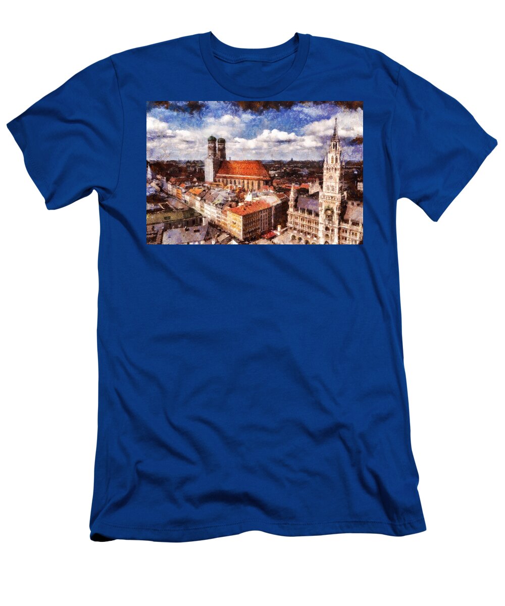 Paint T-Shirt featuring the photograph Town hall. Munich by Sergey Simanovsky