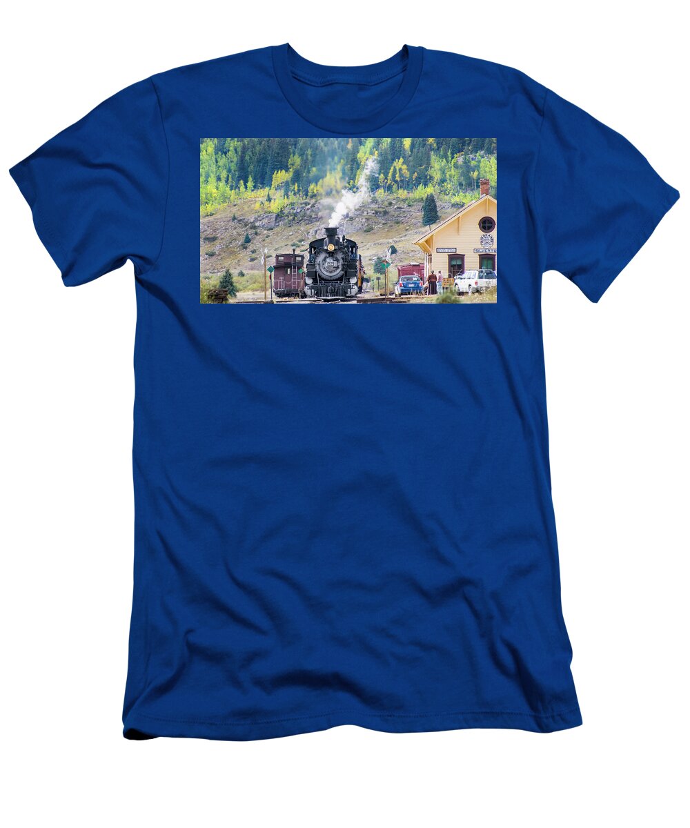 Colorado T-Shirt featuring the photograph Train Time in Silverton by Tim Mulina