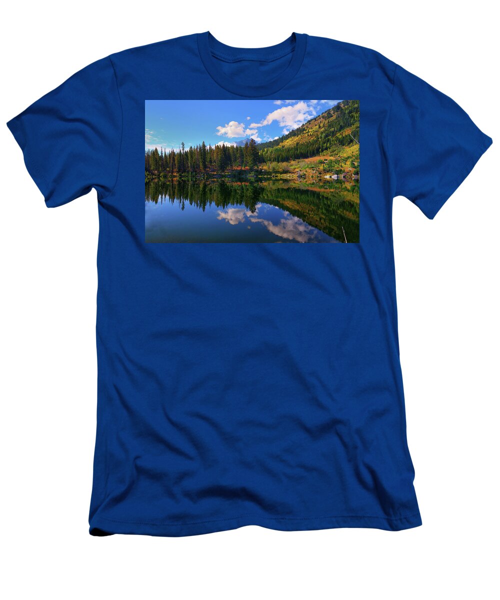 Trapper Lake T-Shirt featuring the photograph Trapper Lake Reflections by Greg Norrell