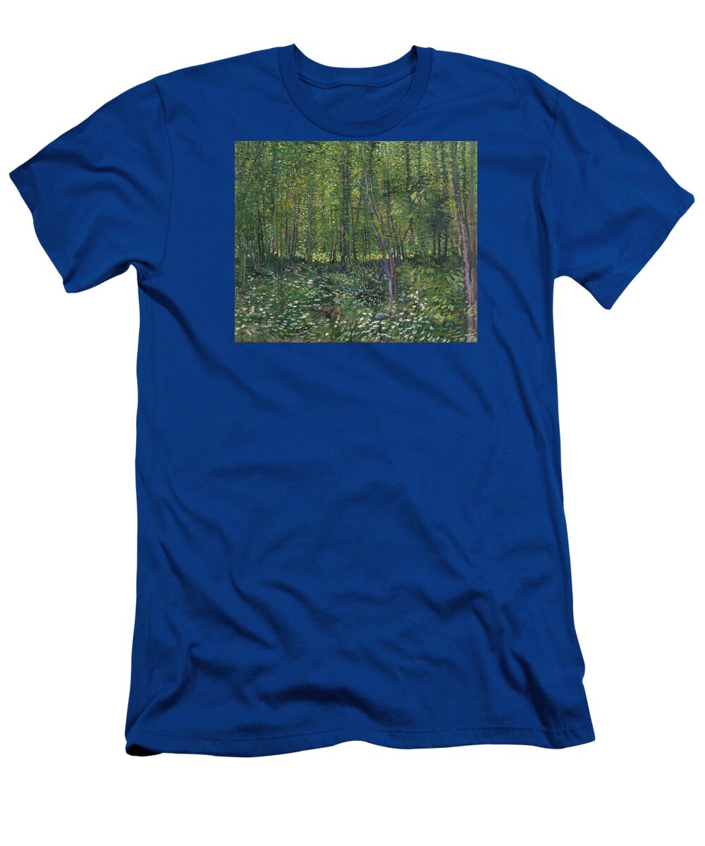 Trees Van Gogh T-Shirt featuring the painting Trees and undergrowth #4 by Vincent Van Gogh