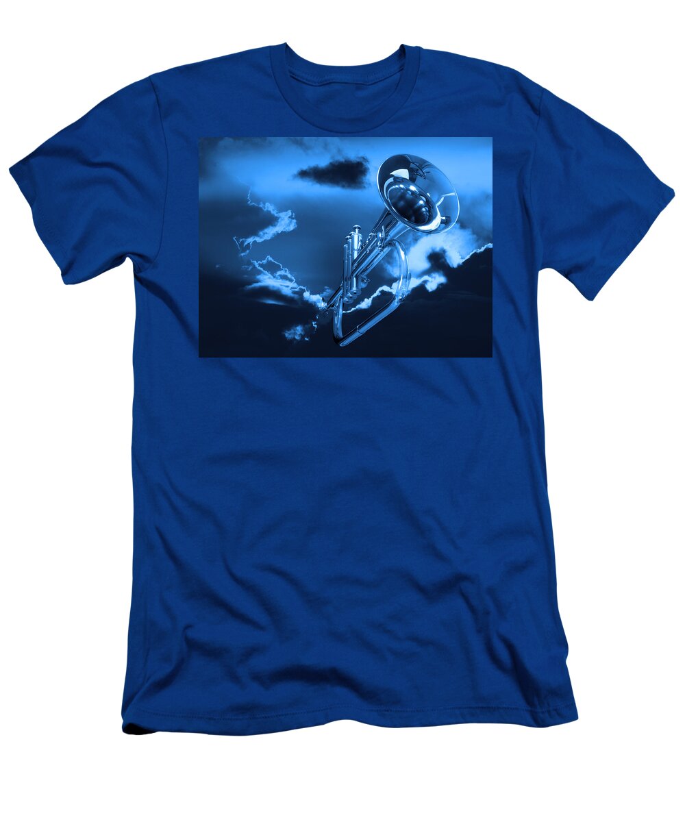 Music T-Shirt featuring the photograph Trumpet Blues by Gill Billington