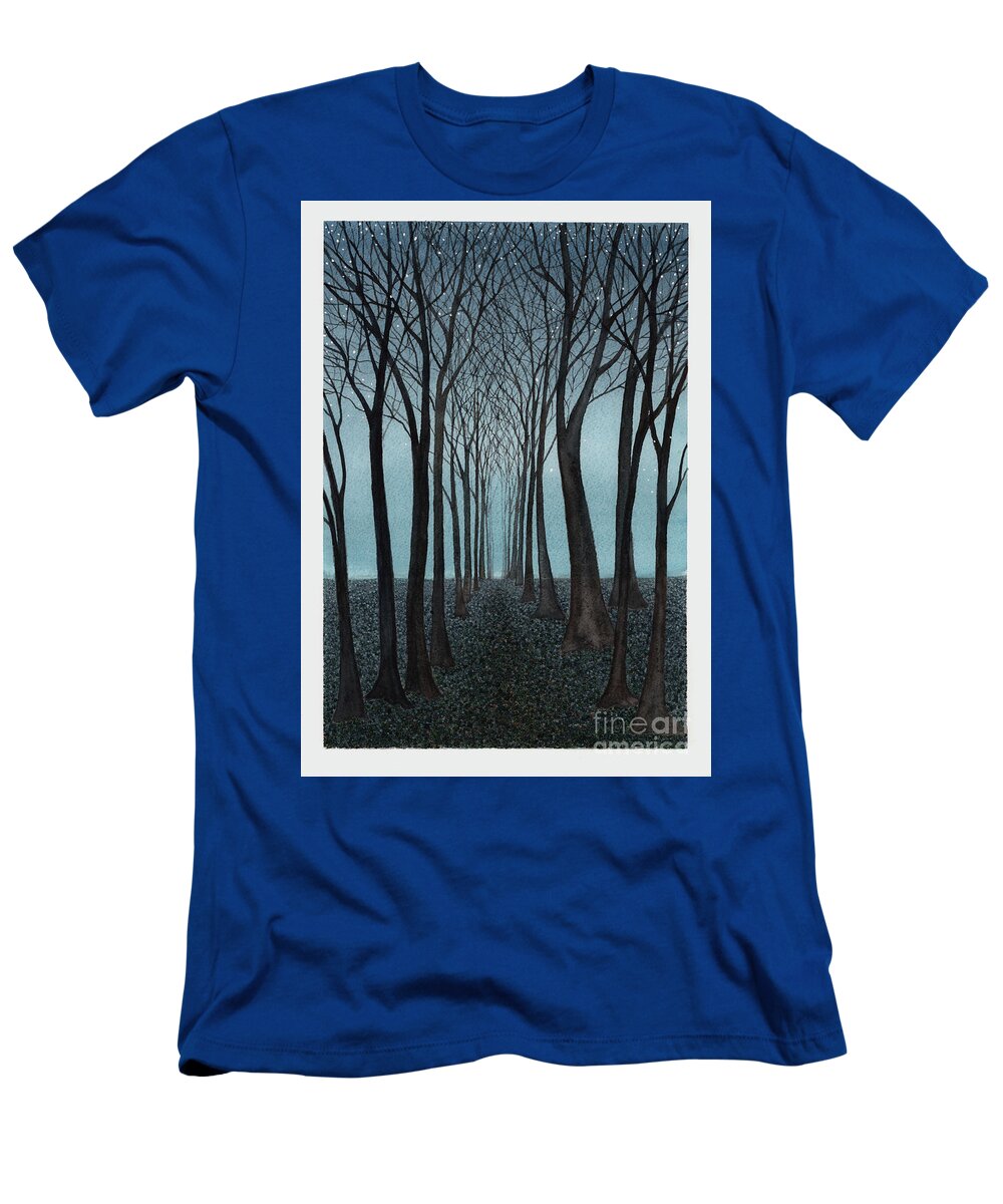 Fantasy T-Shirt featuring the painting Twilight Forest by Hilda Wagner