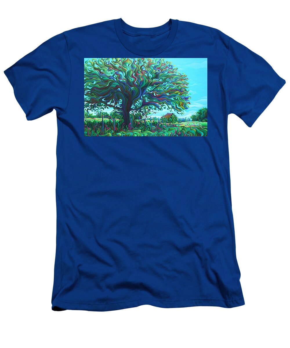 Tree T-Shirt featuring the painting UmBrOaken Stillness by Amy Ferrari