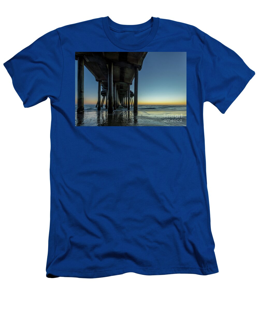 Beach T-Shirt featuring the photograph Under The Pier by Paul Quinn