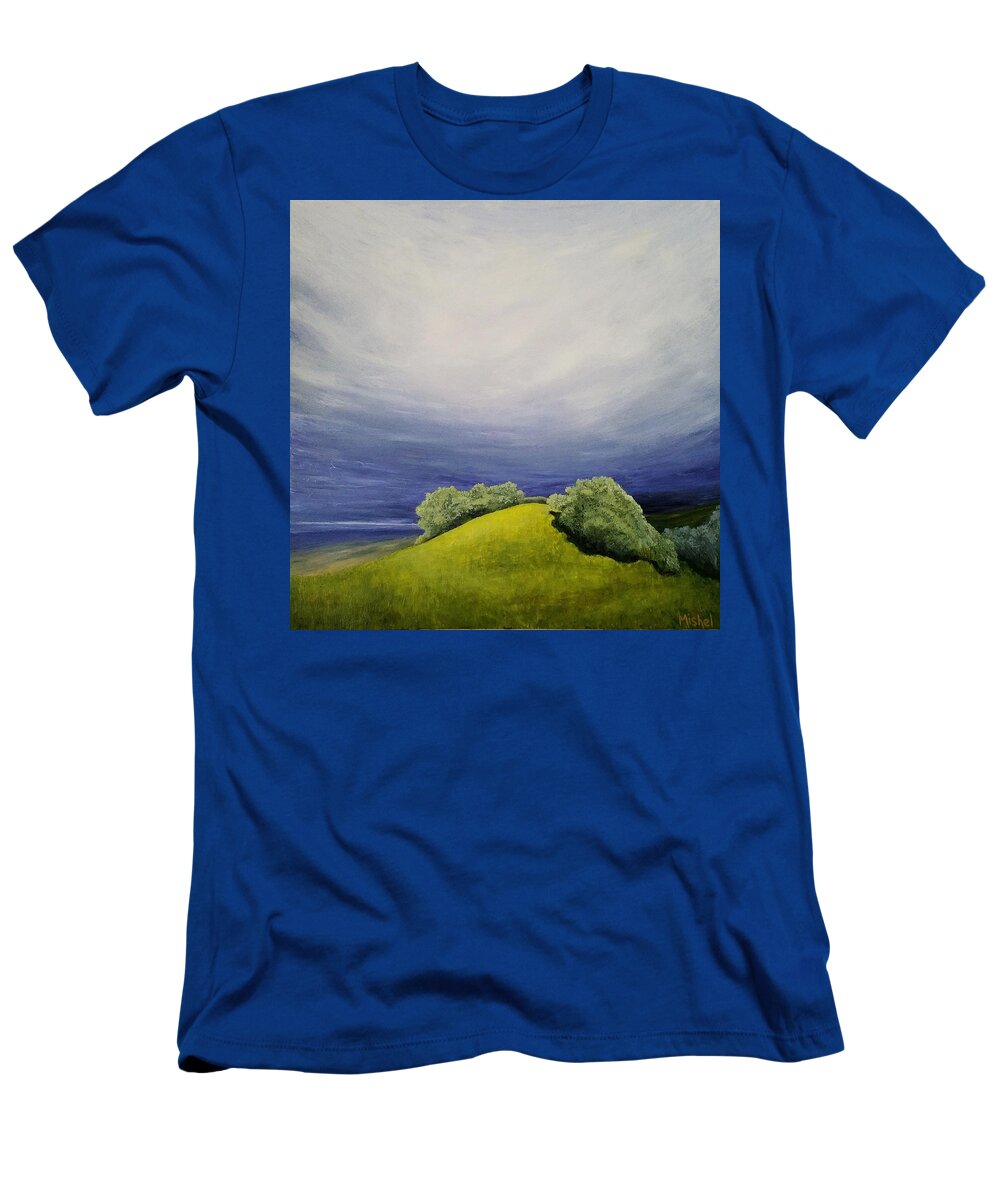 Mishel Vanderten T-Shirt featuring the painting Valle Vista Meadow by Mishel Vanderten